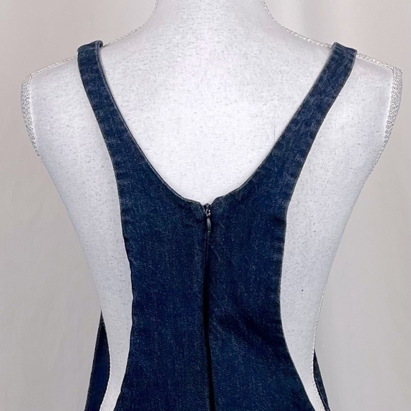 Zara Blue Jean Overall Style Boho Hippie Mini Dress NWOT - Picture 7 of 10